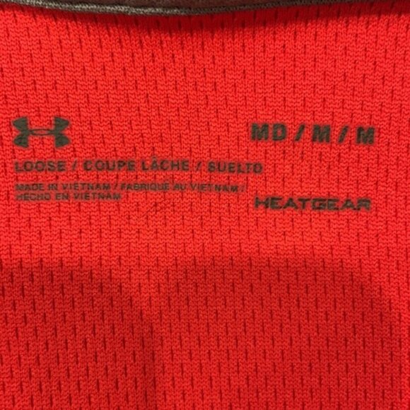 Under Armour Red Loose Fit Polo Size Medium - Picture 2 of 4